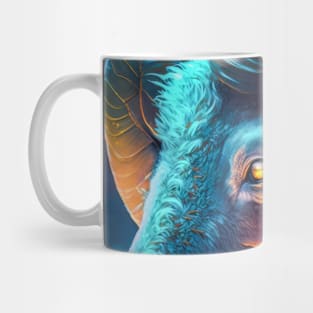 Ram Animal Portrait Painting Wildlife Outdoors Adventure Mug